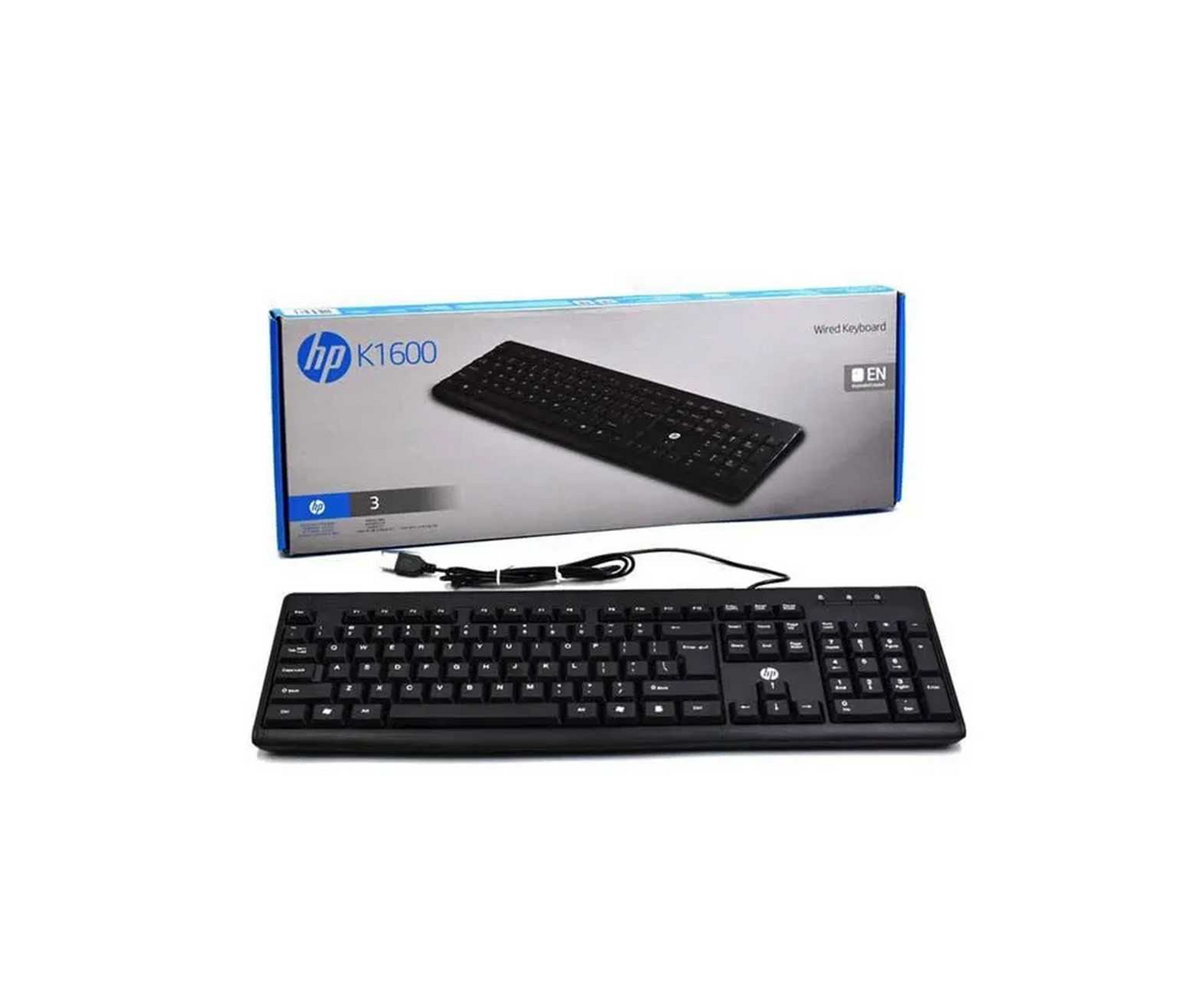 HP K1600 Clavier Filaire AZERTY USB – Résistant aux Éclaboussures – Noir