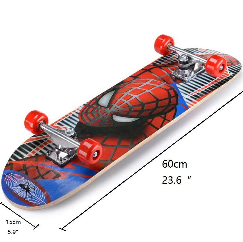 Skateboard Enfant Spiderman – Planche à Roulettes 60 cm