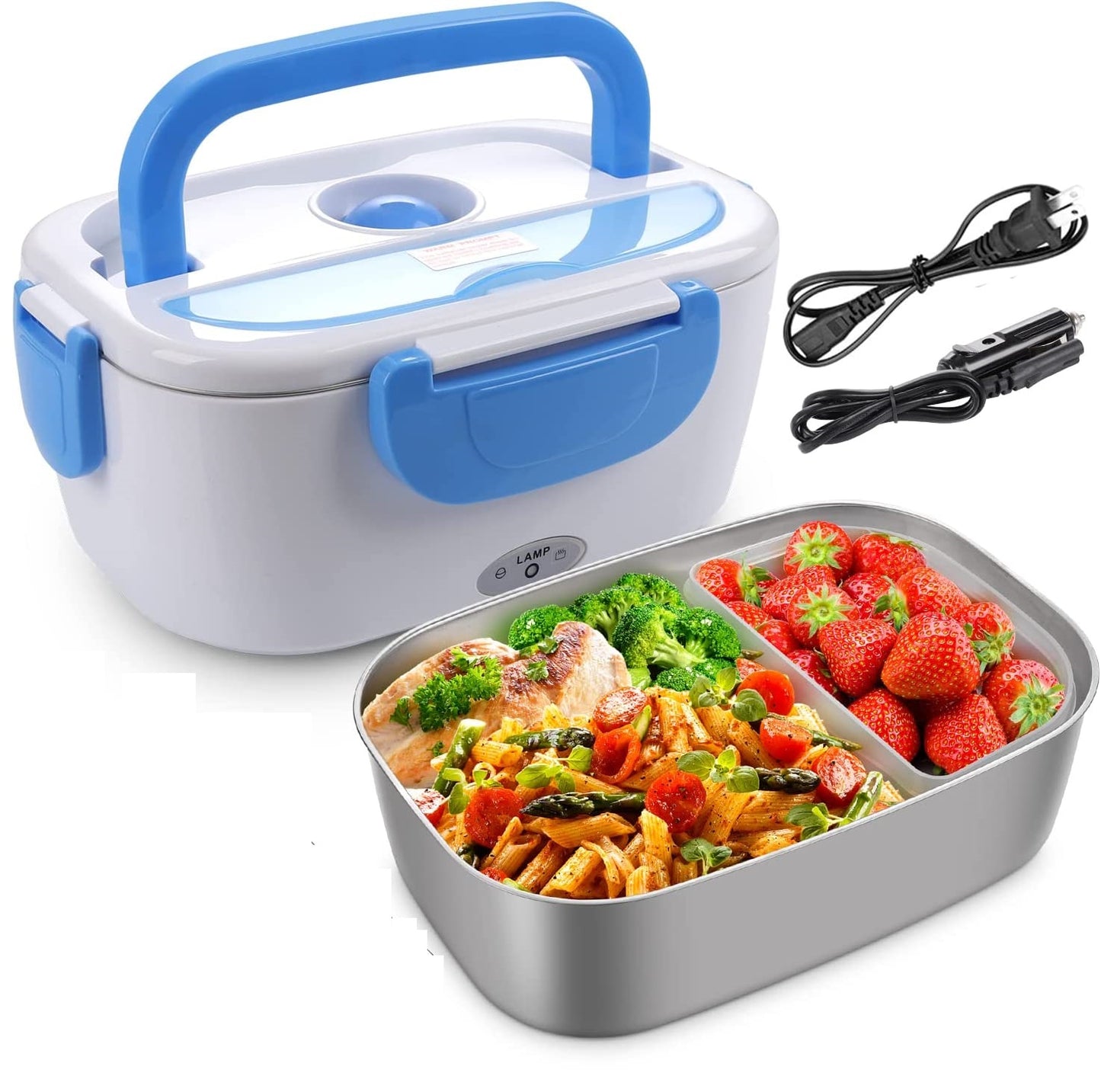 Boîte Chauffante Repas - Lunch Box Electrique - 1,5 L - Acier Inoxydable Amovible - 40 W