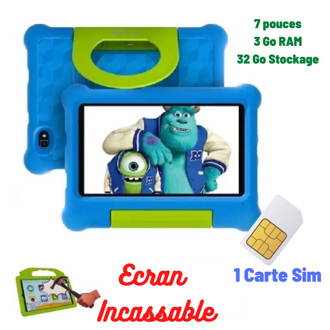 Tablette Éducative Enfant B77S – Écran 7’’ HD – Android 8.1 – 3 Go RAM – 32 Go – Ultra Résistante