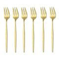 Lot de 6 Fourchettes à Fruits Desserts Gâteaux- Ensemble de Couverts - Acier Inoxydable