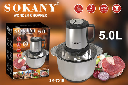 FoutouMix Mixeur de Foutou 5 Litres - 2 Lames Double Couche - 800 W