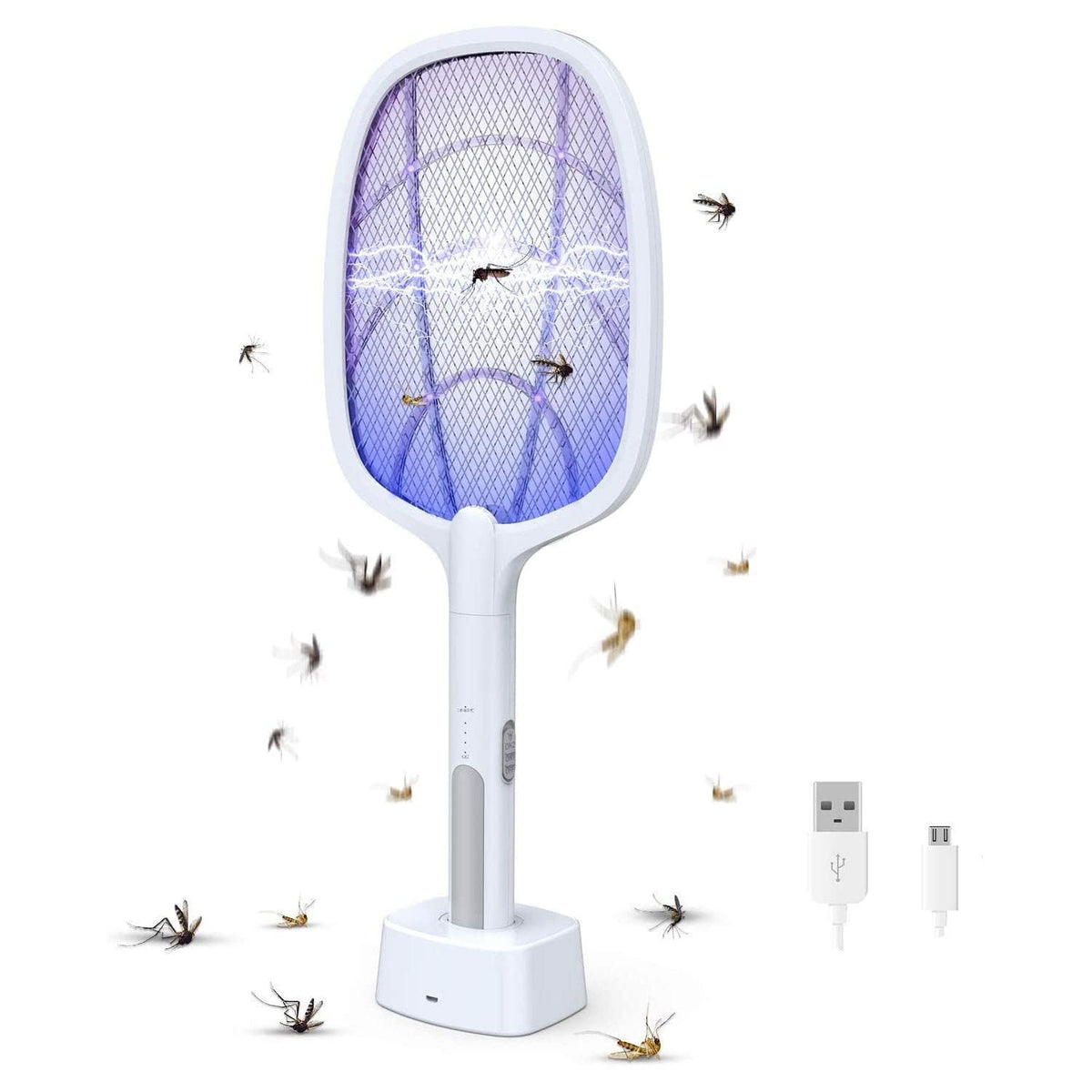 Raquette Anti-Moustiques Rechargeable 2 en 1