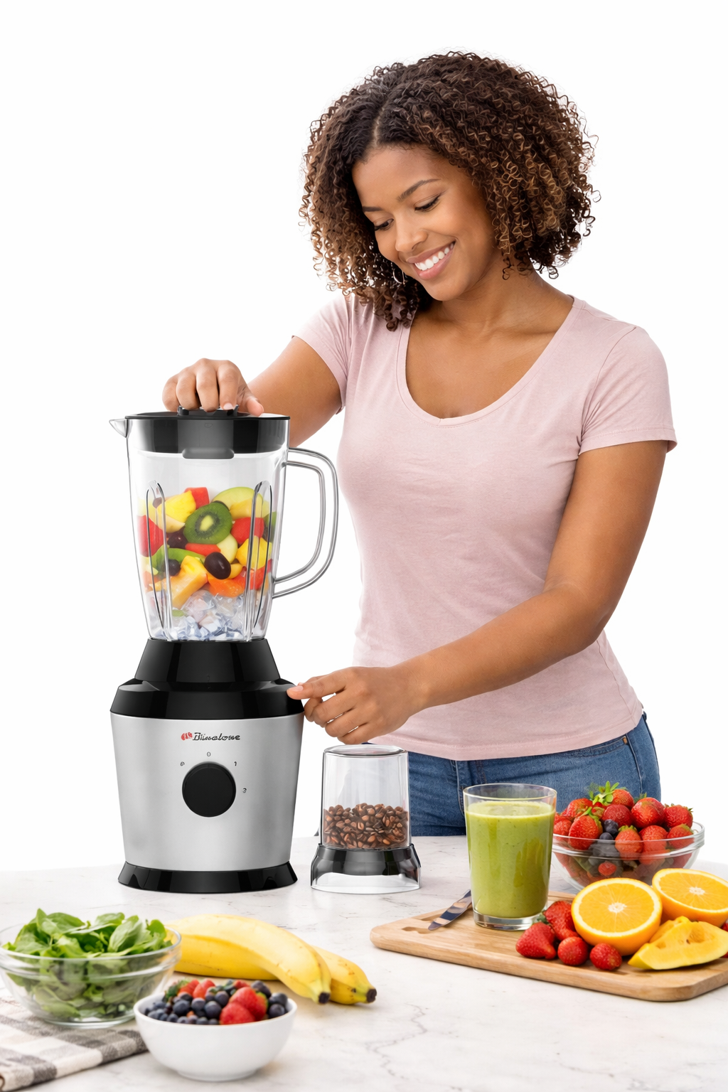 Blender BLG-595 – Mixeur de cuisine 1,5 L – 450 W avec moulin