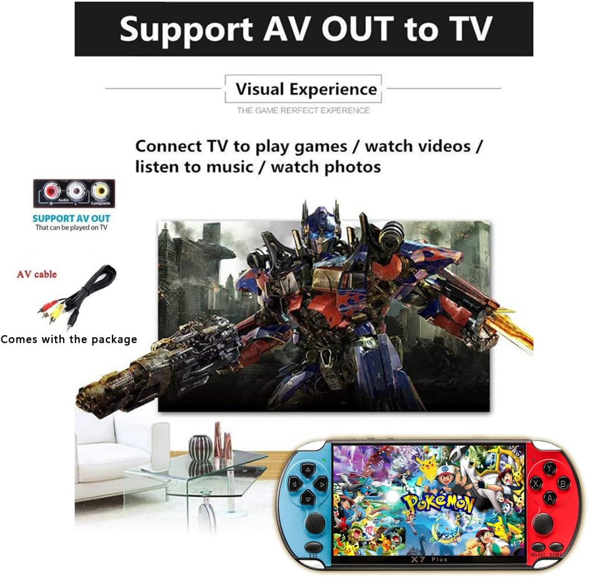 Console de Jeu Portable Rétro X7 Plus/X12 – Écran HD – Multi-Jeux