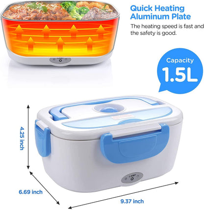 Boîte Chauffante Repas - Lunch Box Electrique - 1,5 L - Acier Inoxydable Amovible - 40 W