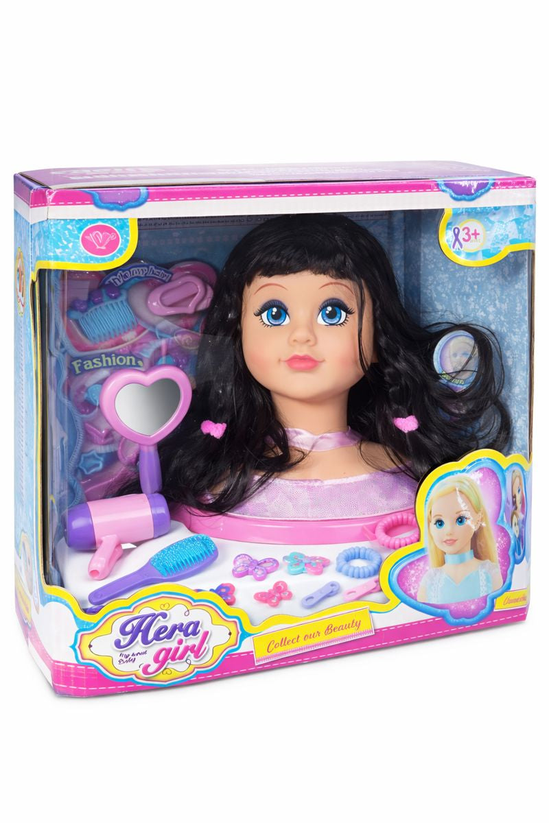 Tête à Coiffer Enfant Héra Girl – Poupée Coiffure & Beauté avec Accessoires