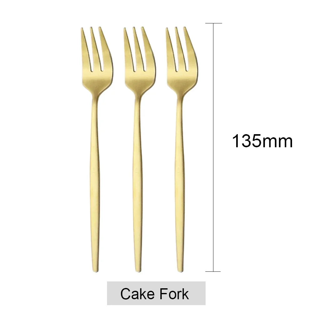 Lot de 6 Fourchettes à Fruits Desserts Gâteaux- Ensemble de Couverts - Acier Inoxydable