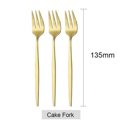 Lot de 6 Fourchettes à Fruits Desserts Gâteaux- Ensemble de Couverts - Acier Inoxydable