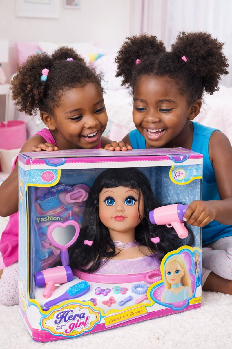 Tête à Coiffer Enfant Héra Girl – Poupée Coiffure & Beauté avec Accessoires