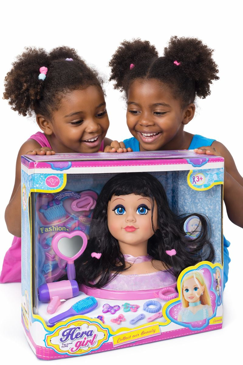 Tête à Coiffer Enfant Héra Girl – Poupée Coiffure & Beauté avec Accessoires