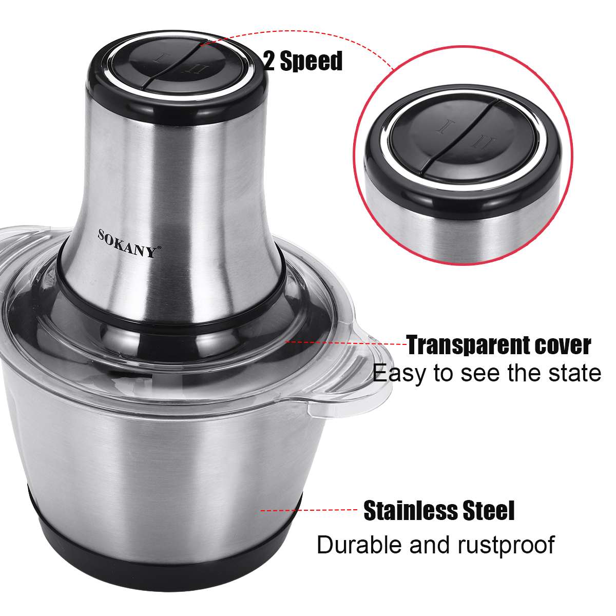 FoutouMix Mixeur de Foutou 3 Litres - 2 Lames Double Couche