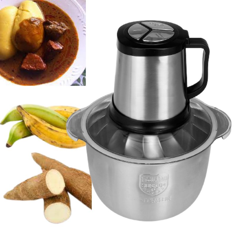 FoutouMix Mixeur de Foutou 5 Litres - 2 Lames Double Couche - 800 W