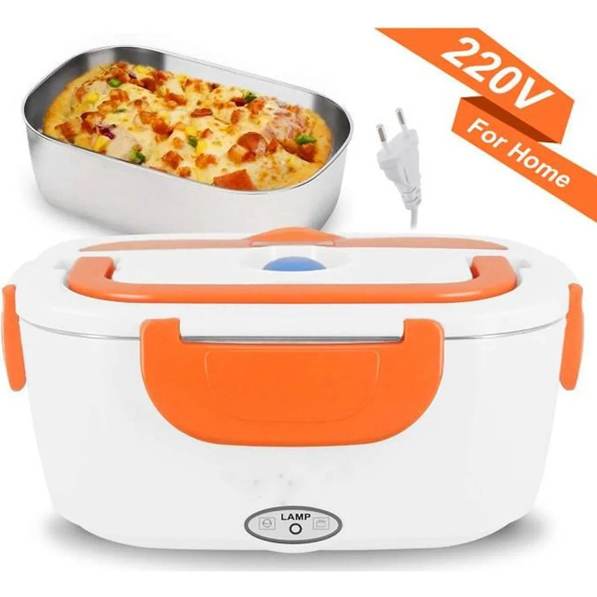 Boîte Chauffante Repas - Lunch Box Electrique - 1,5 L - Acier Inoxydable Amovible - 40 W