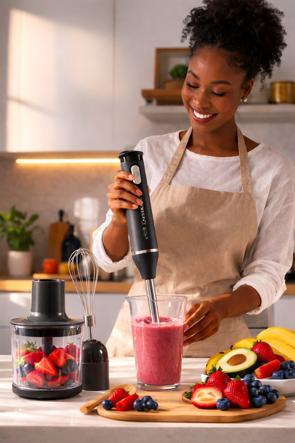 Mixeur plongeant 4 en 1 - 500W – Puissant et multifonction pour votre cuisine